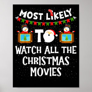 Most Likely To Watch All The Christmas Movies Xmas Poster