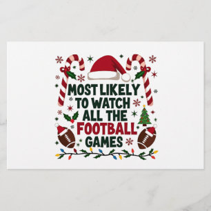 Most Likely to Watch All the Football Games Ugly  Stationery