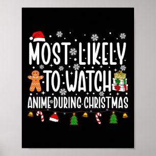 Most Likely To Watch Anime Christmas Movies Family Poster