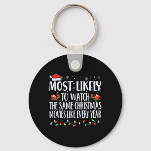 Most Likely to Watch The Same Christmas Movies Chr Key Ring