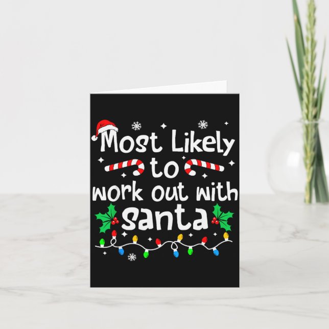 Most Likely To Work Out With Santa Christmas Match Card (Front)