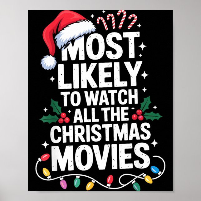 Most Likely Watch All Christmas Movies Lovers Humo Poster (Front)