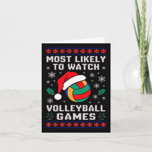 Most Likely Watch Volleyball Santa Christmas Match Card
