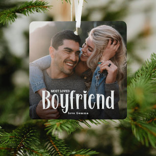 Most Loved BOYFRIEND' Cute Photo Gift  Metal Tree Decoration