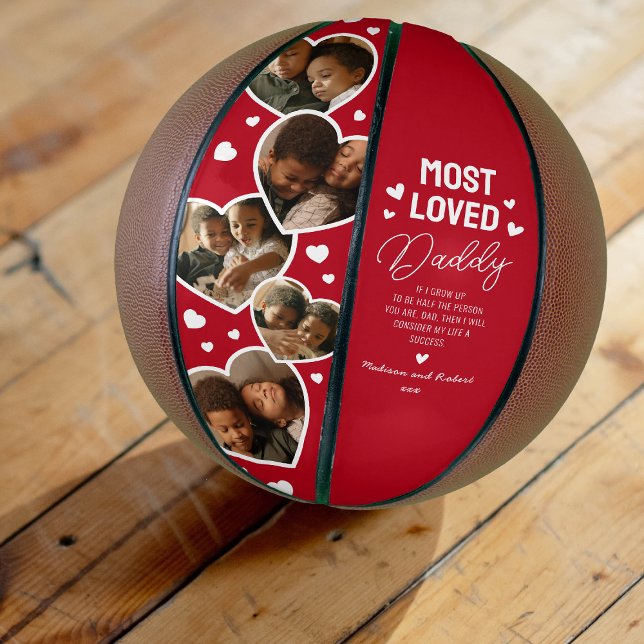 Most Loved Daddy Heart Photo Basketball Keepsake (Creator Uploaded)