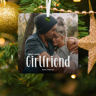 Most Loved GIRLFRIEND' Cute Photo Gift  Metal Tree Decoration
