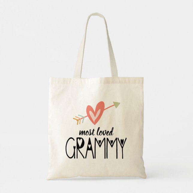Most Loved Grammy Tote Bag (Back)