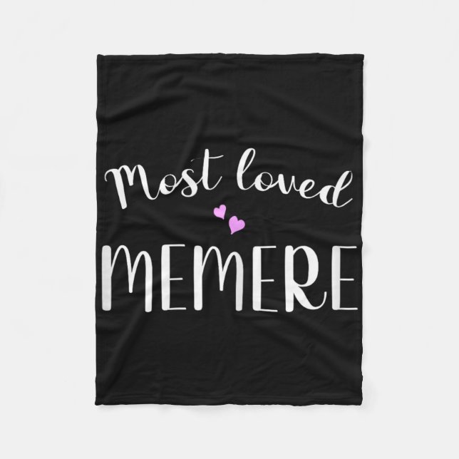 Most Loved Memere Cute Hearts  Fleece Blanket (Front)