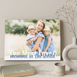 Most Loved Momma in the World Photo Wrapped Canvas Print
