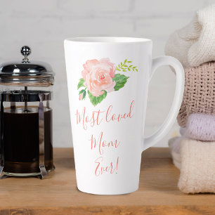 Most Loved Mum Ever Pretty Rose Latte Mug