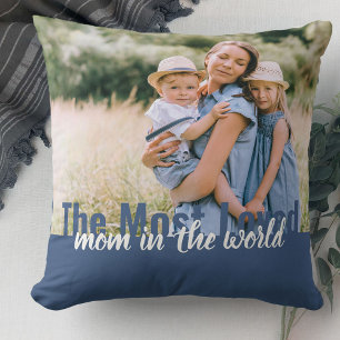 Most Loved Mum in the World 2 Photo Throw Pillow