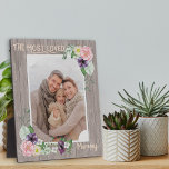 Most Loved Mummy - Rustic Watercolor Floral Photo Plaque<br><div class="desc">Pretty photo gift for your mother. The template is set up ready for you to add your own photo and you can also edit "mummy" to your preferred title (ie., mummy, mama etc), if you wish. This watercolor floral design features a rustic wood look background with flowers and wild roses...</div>