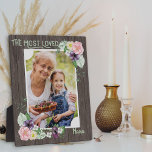 Most Loved Nana - Rustic Wood Floral Photo Plaque<br><div class="desc">Beautiful photo gift for your grandmother. The template is set up ready for you to add your own photo and you can also edit "nana" to your preferred title (ie., grandma, nonna etc), if you wish. This watercolor floral design features a rustic dark barn wood look background with flowers and...</div>