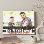 Most Loved Papa in the World Photo Wrapped Canvas Print<br><div class="desc">Create your own modern custom wrapped canvas with one of your favourite photos. The modern oversized typography is fully editable and currently reads "The Most Loved Papa in the world". The photo template is ready for you to add your picture,  which is displayed in landscape format.</div>