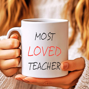 Most Loved Teacher I Heart Valentine's Day Coffee Mug