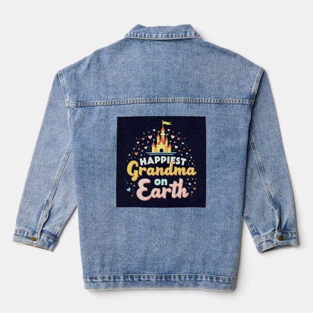 Most Magical Grandma, Fantasy Castle -Denim Jacket (Back)