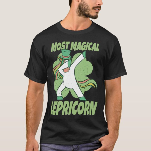 Most Magical Lepricorn  St Patrick s Day Dabbing U T-Shirt (Front)