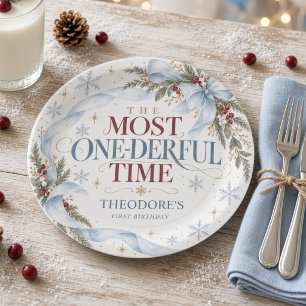 Most ONEderful Time First Birthday  Paper Plate