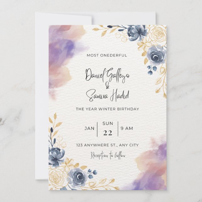 Most ONEderful Time of the Year Winter Birthday Invitation (Front)