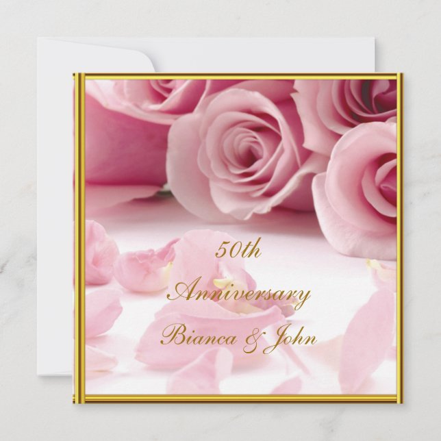 Most Popular and Elegant 50th Anniversary Invitation (Front)