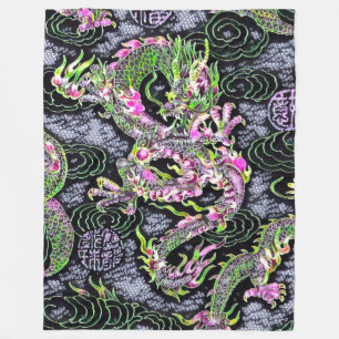 Most Popular Chinese Dragon Black Light Special Fleece Blanket