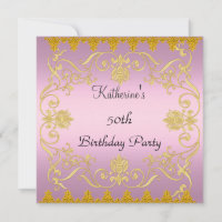 Most Popular Elegant Pink Gold  Invitation