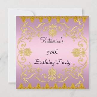 Most Popular Elegant Pink Gold  Invitation