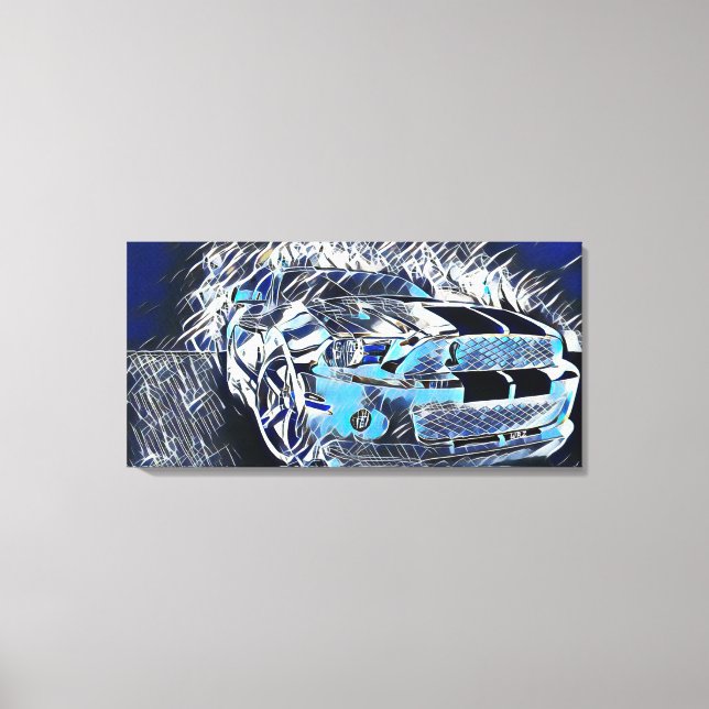 Most Popular Mustang Abstract Acrylic Medium Paint Canvas Print (Front)