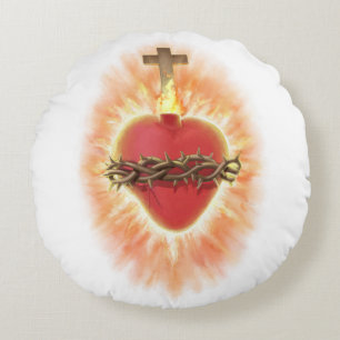 Most Sacred Heart of Jesus Round Cushion
