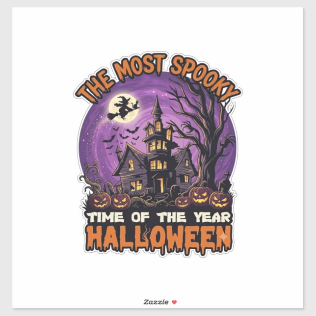 Most Spooky Halloween Haunted House Witch Pumpkins (Sheet)