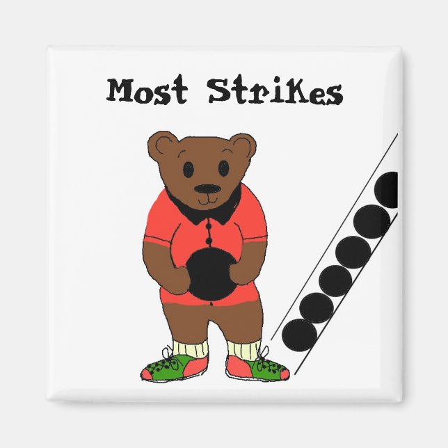 Most Strikes - Bowling Magnet (Front)