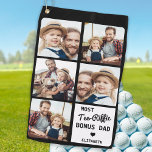 Most Tee-Riffic BONUS DAD 5 Photo Father's Day Golf Towel<br><div class="desc">Most Tee-Riffic Bonus Dad ... Two of your favourite things , golf and your kids ! Now you can take them with you as you play 18 holes . Customise these golf towel with your child's favourite photos and name. Whether it's a father birthday, fathers day or Christmas, these dad...</div>