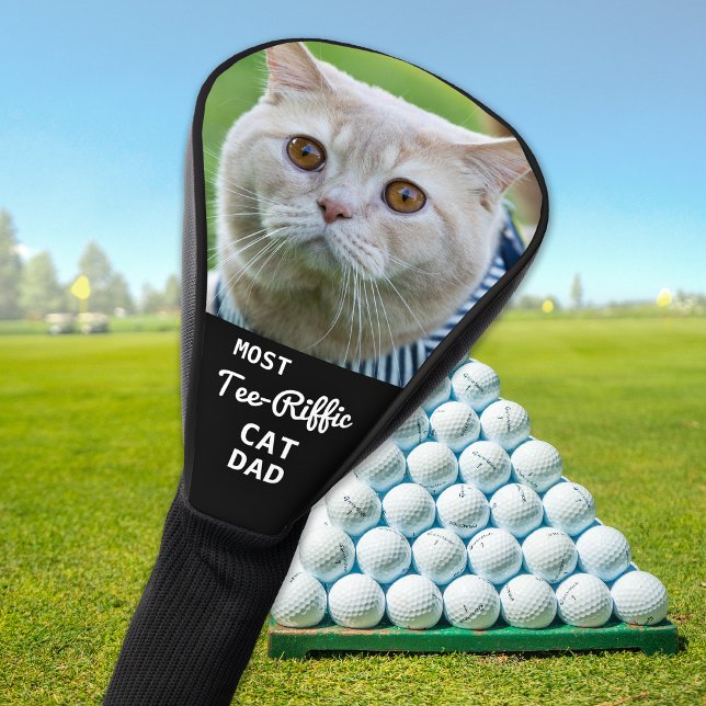 Most Tee-Riffic CAT DAD Custom Golfer Photo  Golf Head Cover (Creator Uploaded)