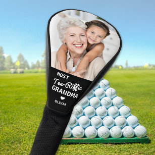 Most Tee-Riffic GRANDMA Personalised Golfer Photo Golf Head Cover