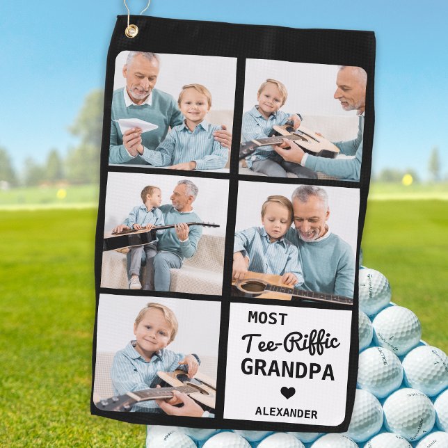 Most Tee-Riffic GRANDPA  5 Photo Father's Day Golf Towel (Creator Uploaded)