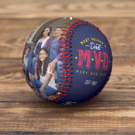 Most Valuable Dad | MVP Custom Two Photo Monogram Baseball<br><div class="desc">The perfect gift for your MVD - most valuable dad. Celebrate your special and wonderful dad in your life with our memorable and personalised most valuable dad custom two photo baseball. The design features "MVD - Most Valuable Date - Best Dad Ever" in a cool typographic design. Customise with birthday...</div>
