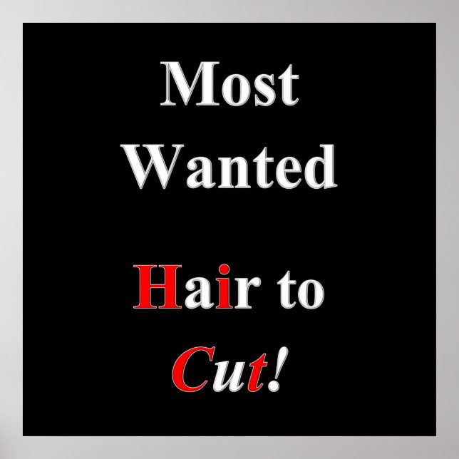 Most Wanted Haircut Sale Poster Matte (Front)