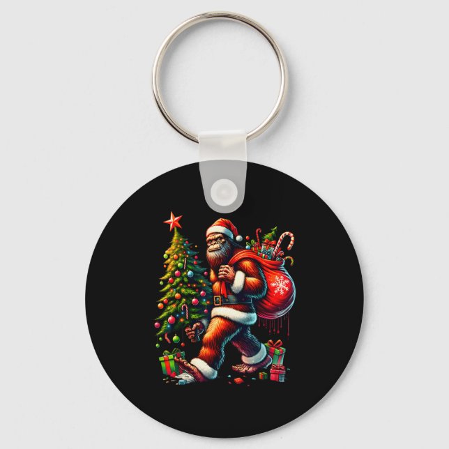 Most Wonderful Christmas Bigfoot Christmas Tree Li Key Ring (Front)