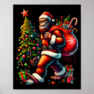 Most Wonderful Christmas Bigfoot Christmas Tree Li Poster