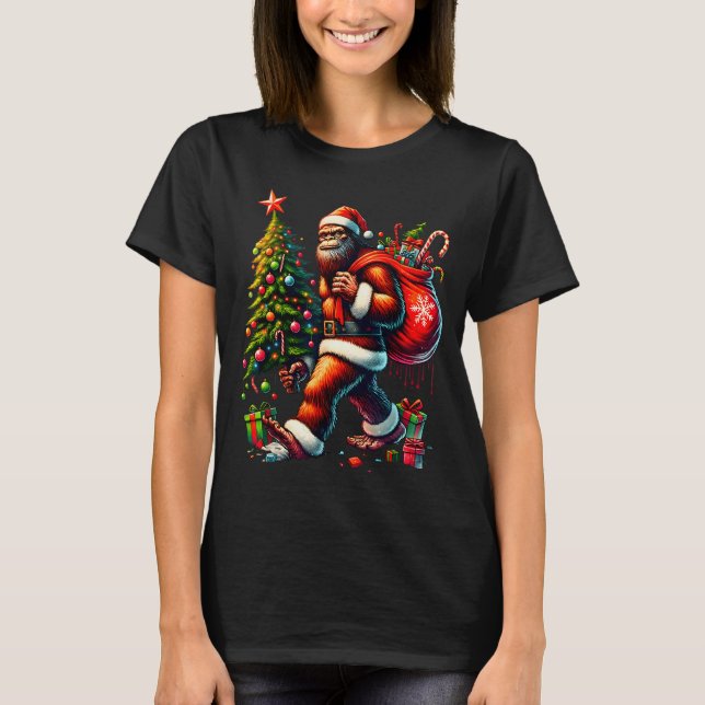 Most Wonderful Christmas Bigfoot Christmas Tree Li T-Shirt (Front)