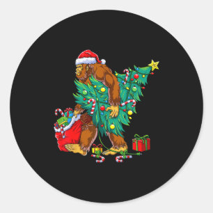 Most Wonderful Christmas Co Bigfoot Christmas Tree Classic Round Sticker