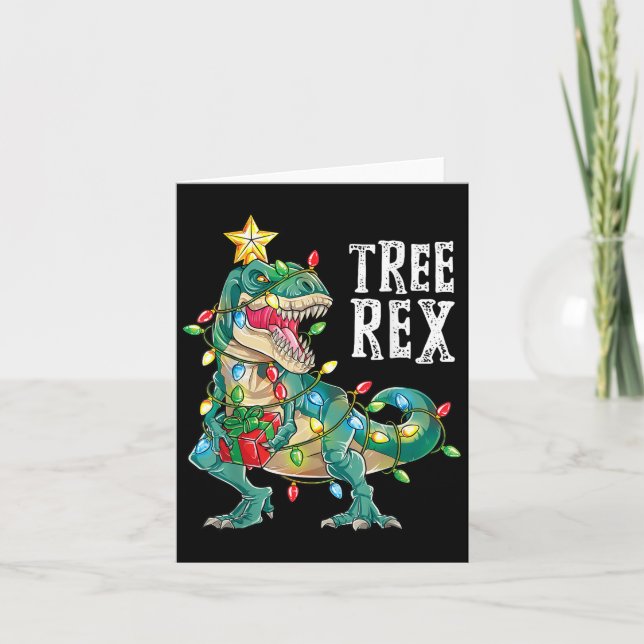 Most Wonderful Christmas Co Dinosaur Christmas Tre Card (Front)