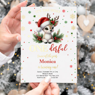 Most wonderful time christmas birthday invitation