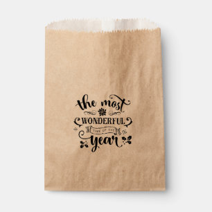 MOST WONDERFUL TIME Christmas Holiday Favour Treat Bags