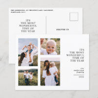 Most wonderful time christmas multi photo announc