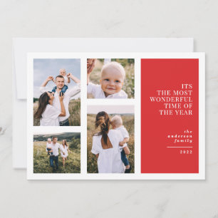 Most wonderful time christmas multi photo announcement