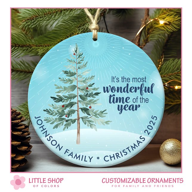 Most Wonderful Time Customisable Photo Ceramic Tree Decoration (Creator Uploaded)