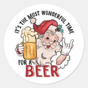 Most Wonderful Time for a Beer Classic Round Sticker