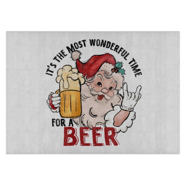 Most Wonderful Time for a Beer Cutting Board (Front)
