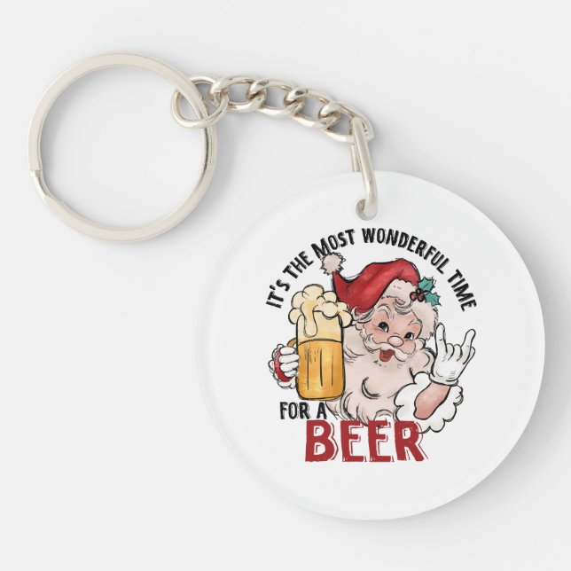 Most Wonderful Time for a Beer Key Ring (Front)